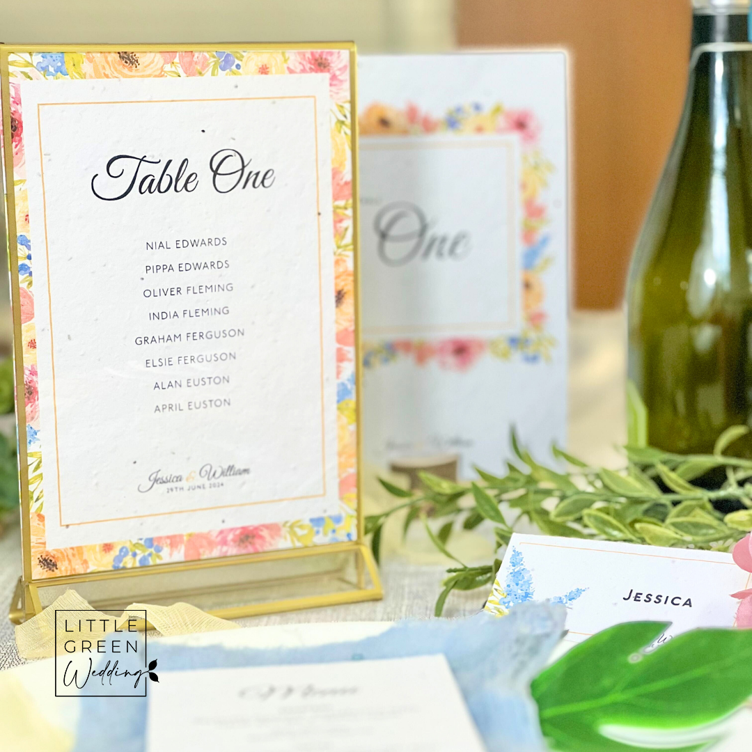 Summer Blooms - Seating Plan Cards