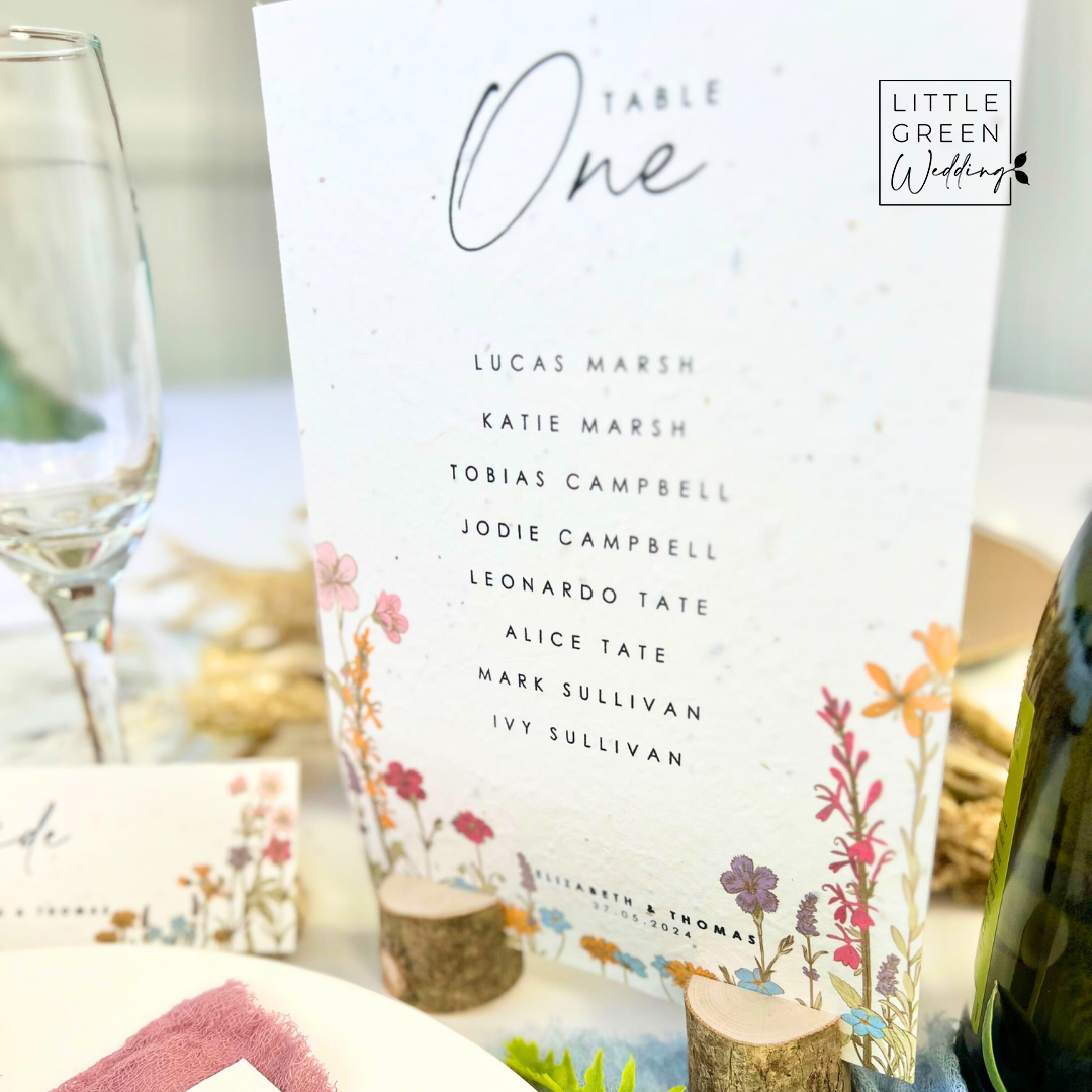 Wedding Table Plan Seating Cards Wildflowers