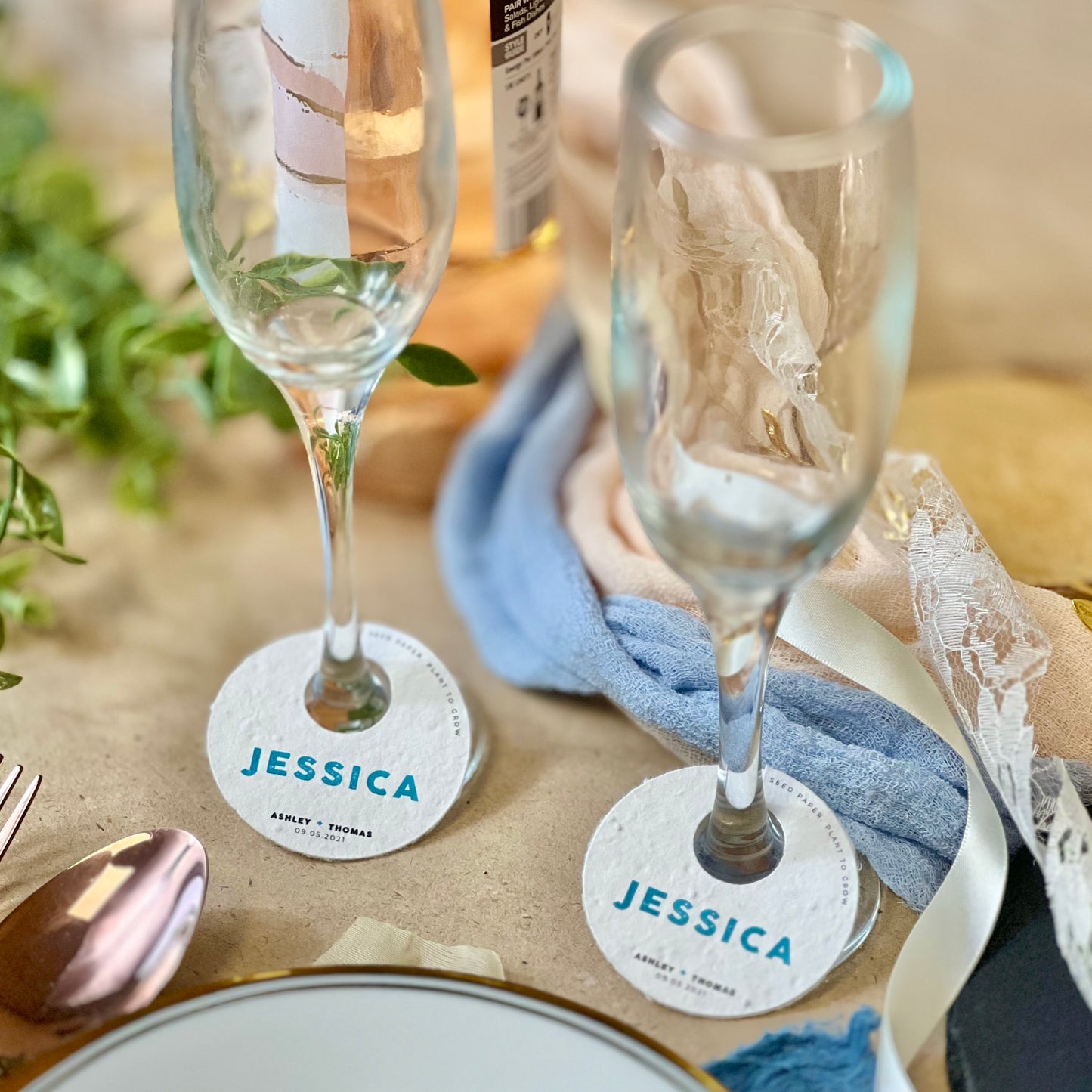 Letterpress - Wine Glass Name Tags