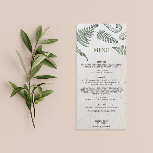 Forest Ferns- Menu