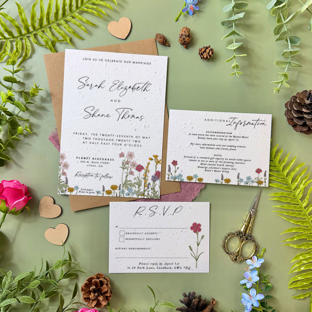 flower seed invitations Seed Paper Invitations | Wedding Invites Plant to Grow