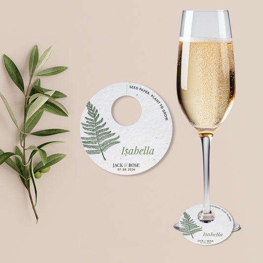 Forest Ferns - Wine Glass Name Tags