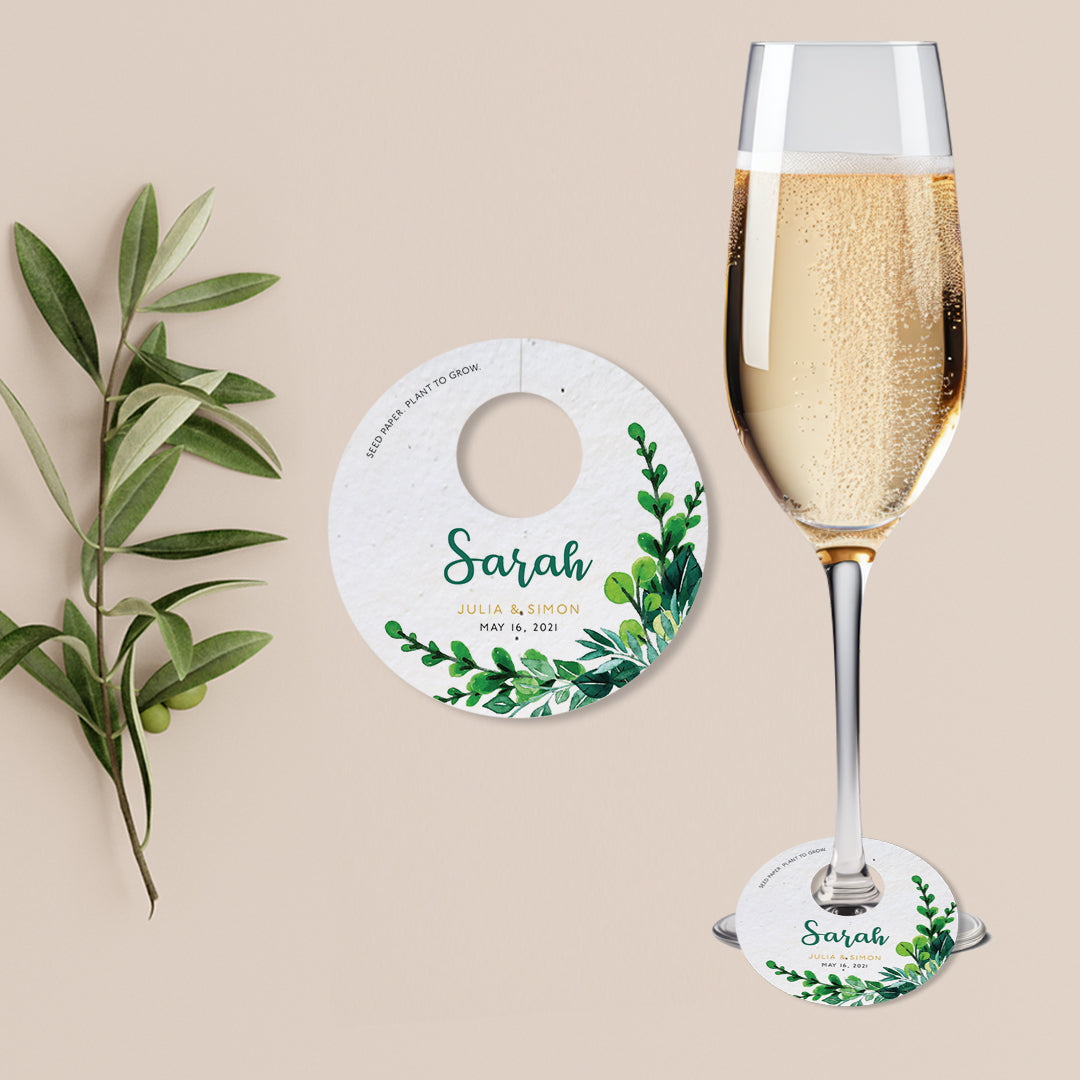 Foliage - Wine Glass Name Tags