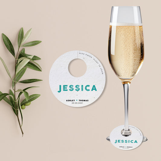 Letterpress - Wine Glass Name Tags