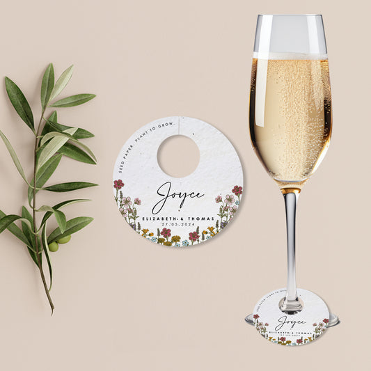 Wildflowers - Wine Glass Name Tags