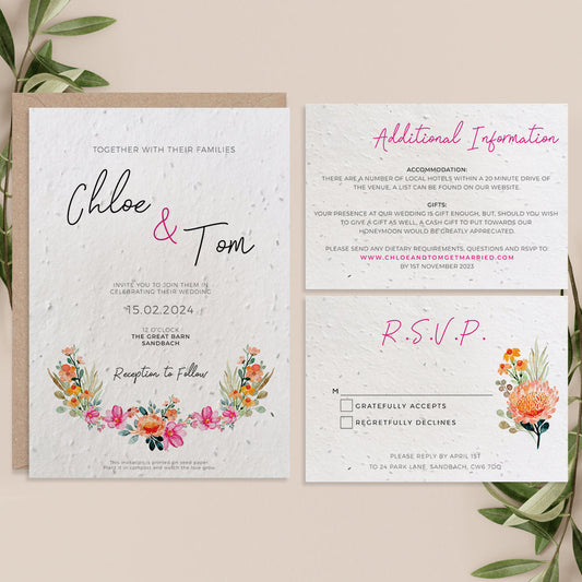 Eco-friendly Wedding Invitations Bright Blooms | Little Green Wedding