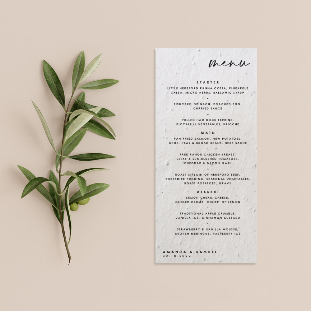 Love Is In The Air Menu