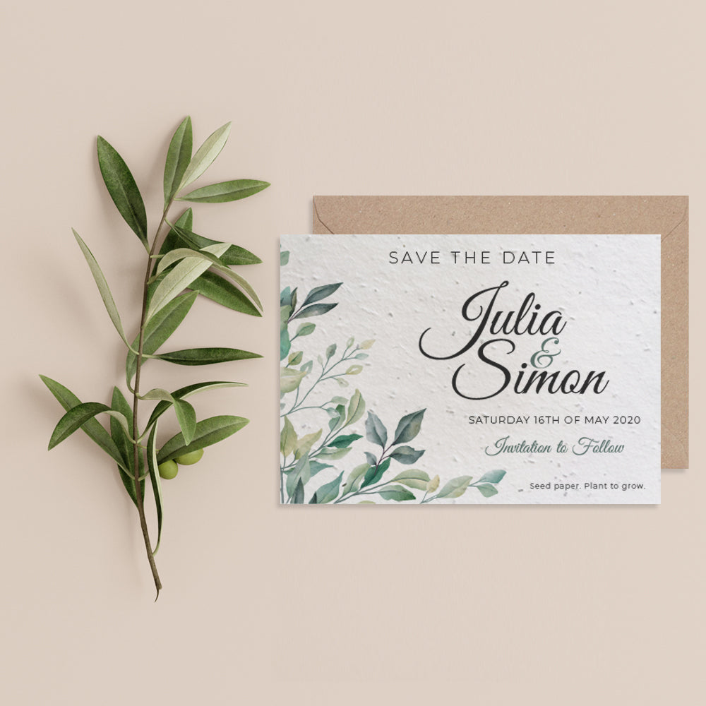Eco-friendly Save The Dates Plantable Seed Paper Little Green Wedding