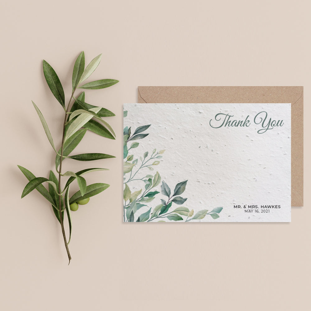 Greenery Thank You Card