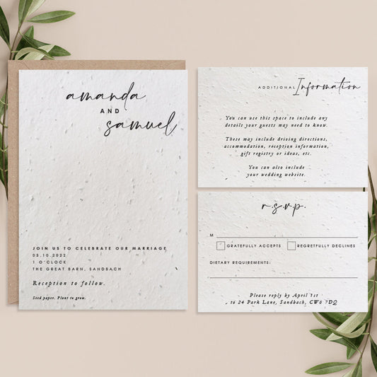 Eco-friendly Invitations Plantable Seed Paper | Little Green Wedding