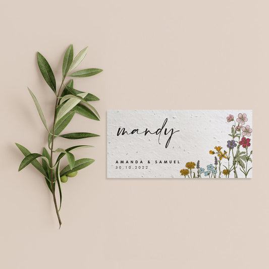 Wildflowers Wedding Place cards