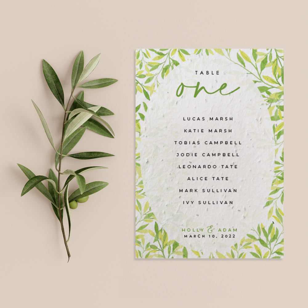 Lemon Tree Seating Plan Cards