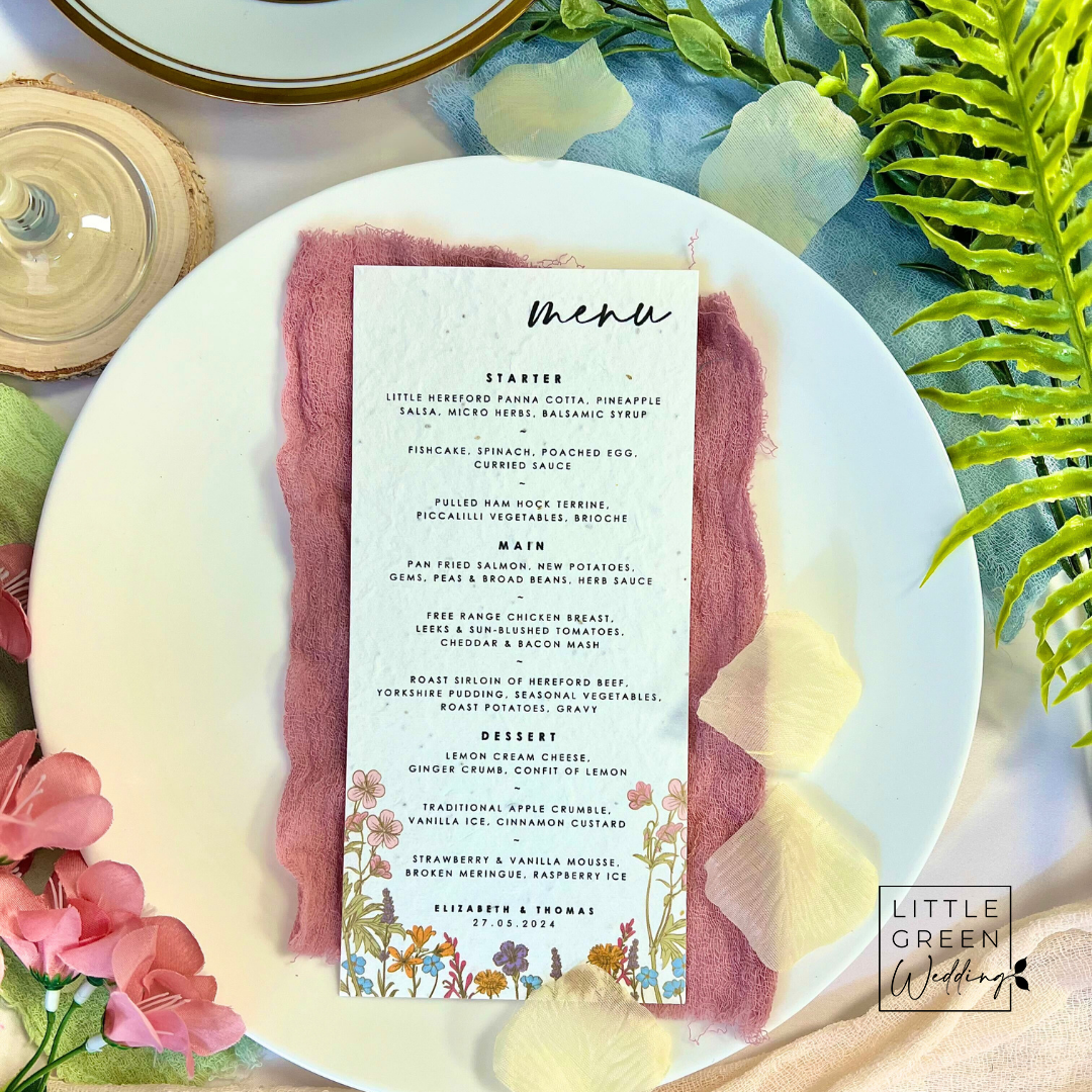 Eco-Friendly Wedding Menus: Why Seed Paper Menus Are a Sustainable Choice