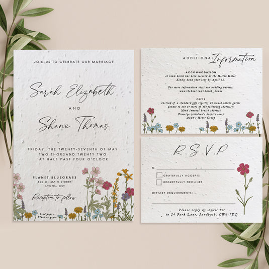 Little Green Wedding - Eco-friendly Stationery - Seed Paper