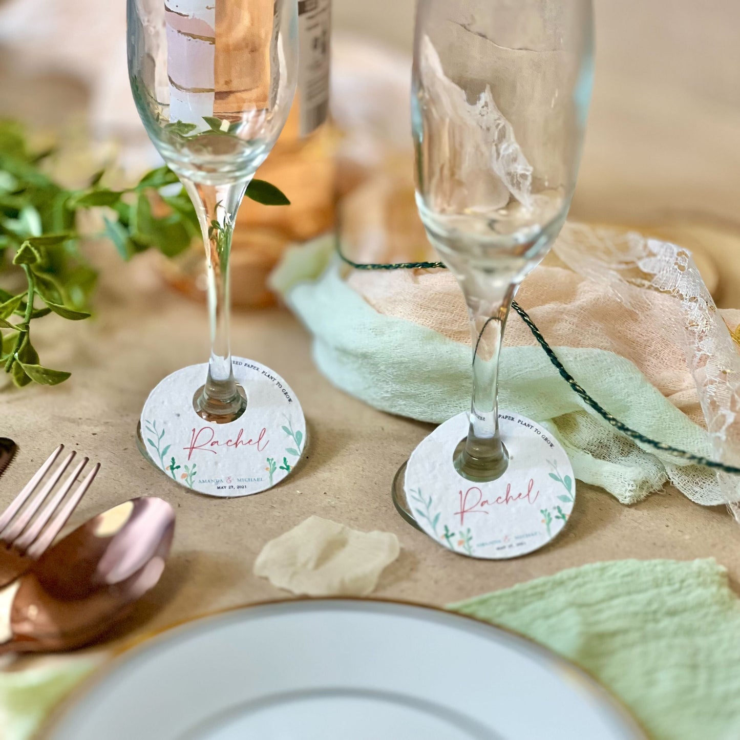 Eucalyptus - Wine Glass Name Tags