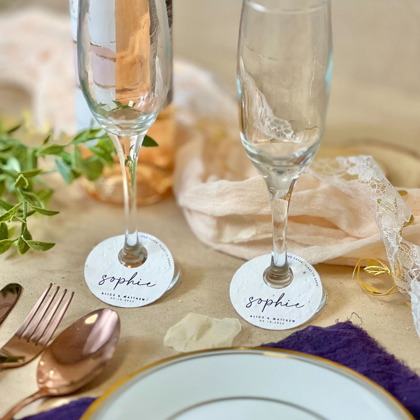 Love Is In The Air - Wine Glass Name Tags