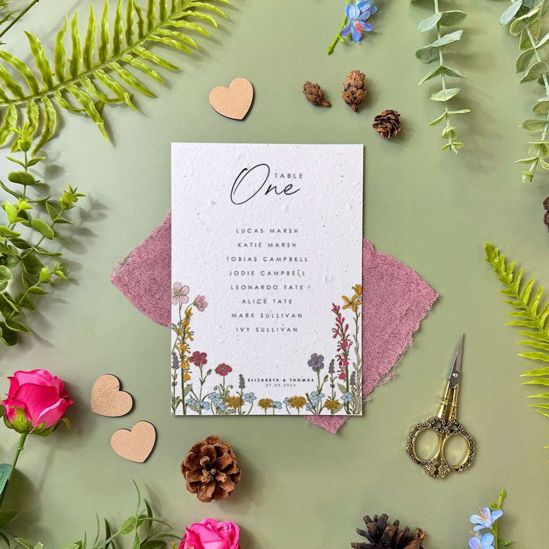 Wildflowers - Seating Plan Cards