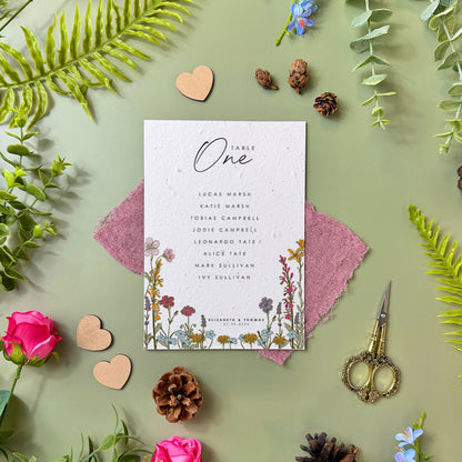 Wildflowers - Seating Plan Cards