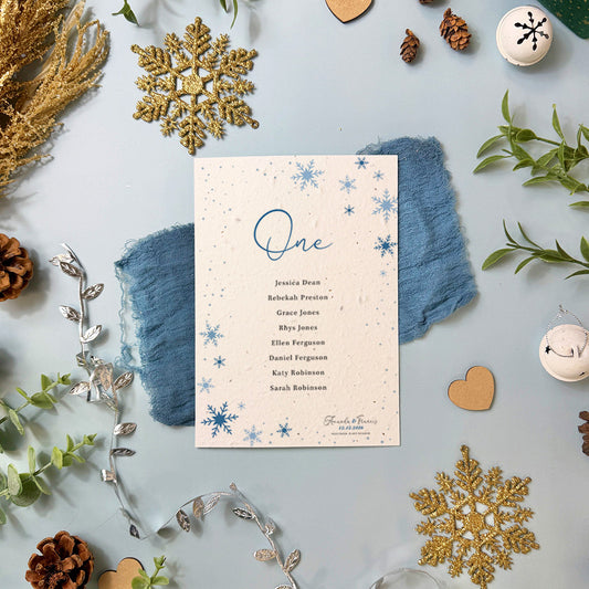 Snowfall - Seating Plan Cards