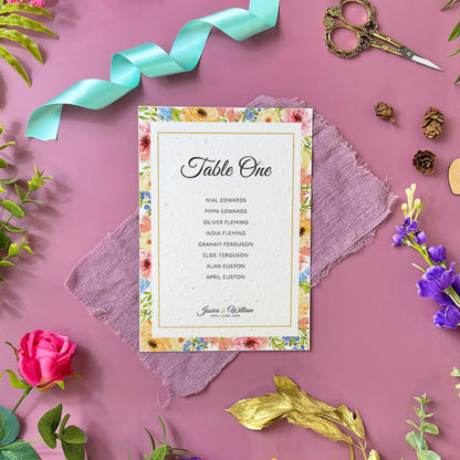 Summer Blooms - Seating Plan Cards