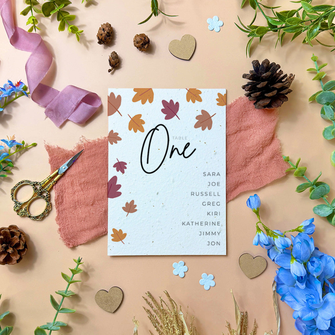 Falling For You - Seating Plan Cards