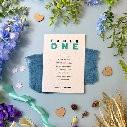 Letterpress - Seating Plan Cards