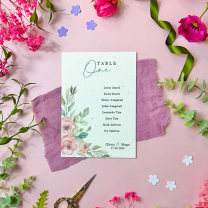 Rose Garden - Seating Plan Cards
