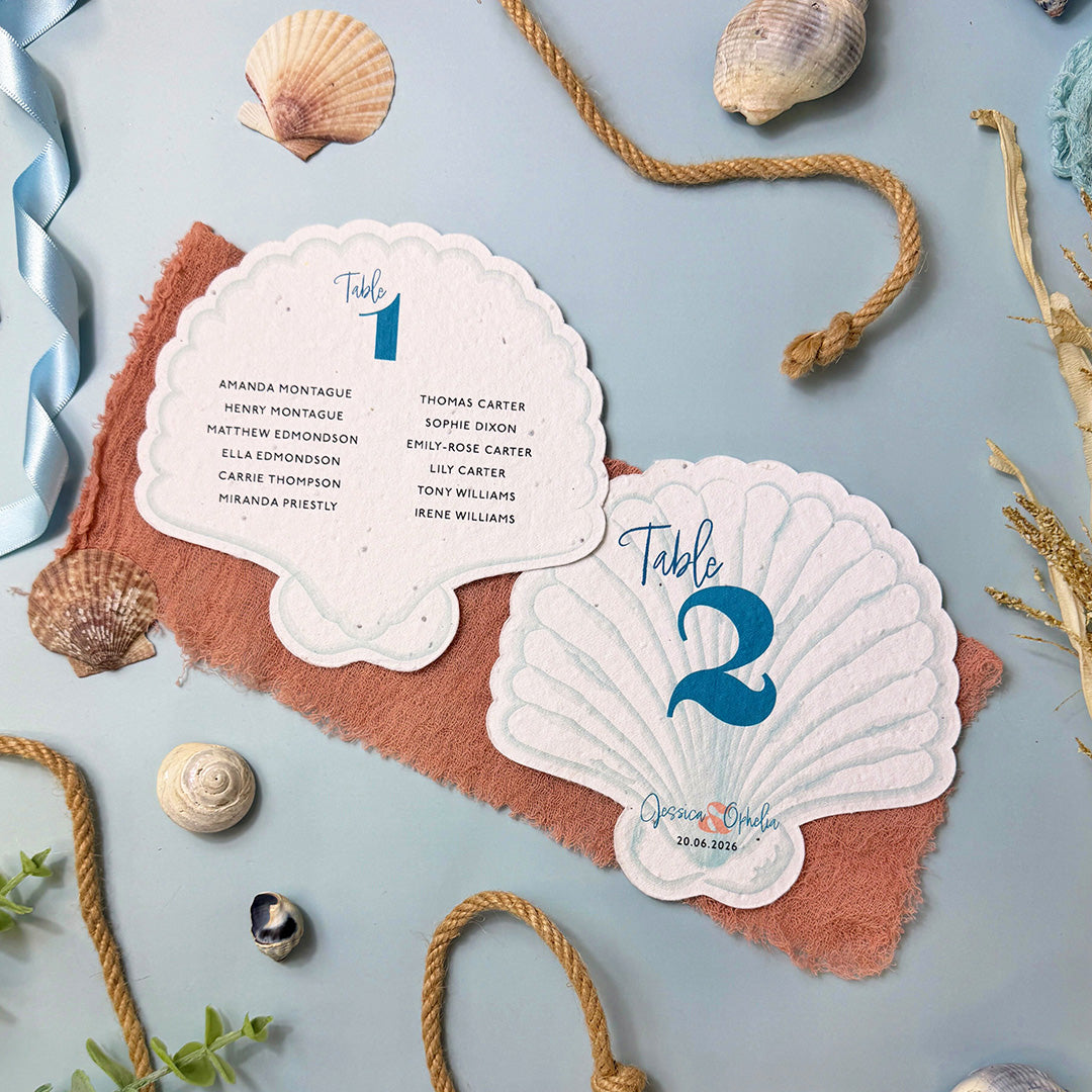 Seashells - Seating Plan Cards