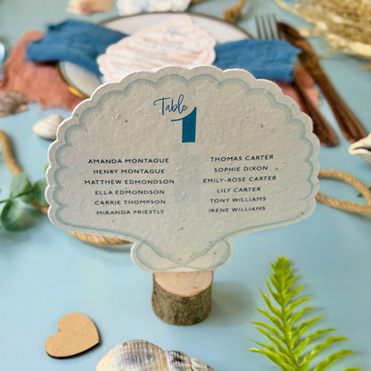 Seashells - Seating Plan Cards